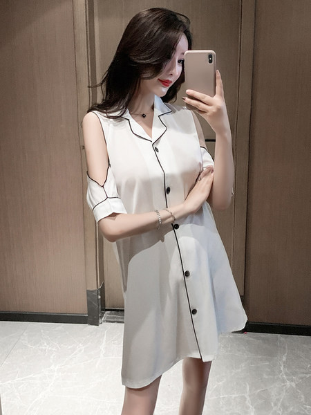 Ženska ljetna spavaćica više boja i kopčanje na gumbe