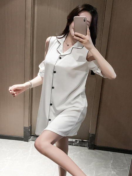 Ženska ljetna spavaćica više boja i kopčanje na gumbe