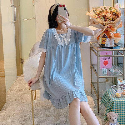 Ženska svakodnevna spavaćica više boja sa čipkom i trakom