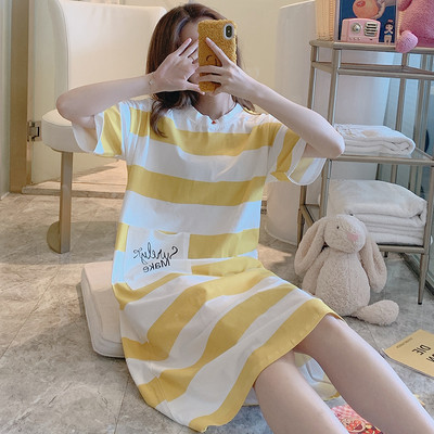 Ženska svakodnevna spavaćica više boja sa čipkom i trakom