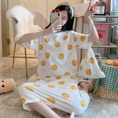 Ženska svakodnevna spavaćica više boja sa čipkom i trakom