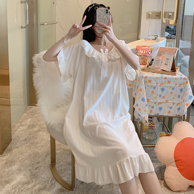 Ženska svakodnevna spavaćica više boja sa čipkom i trakom