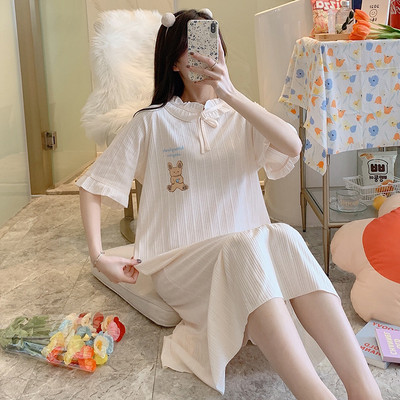 Ženska svakodnevna spavaćica više boja sa čipkom i trakom