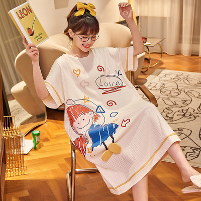 Ženska svakodnevna spavaćica više boja sa čipkom i trakom