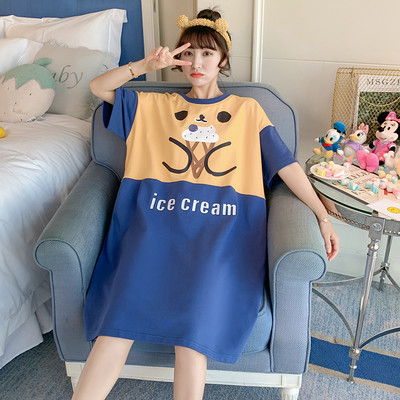 Ženska svakodnevna spavaćica više boja sa čipkom i trakom