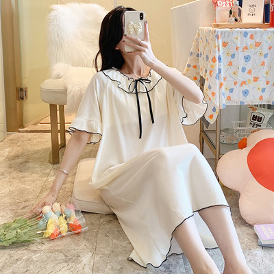 Ženska svakodnevna spavaćica više boja sa čipkom i trakom