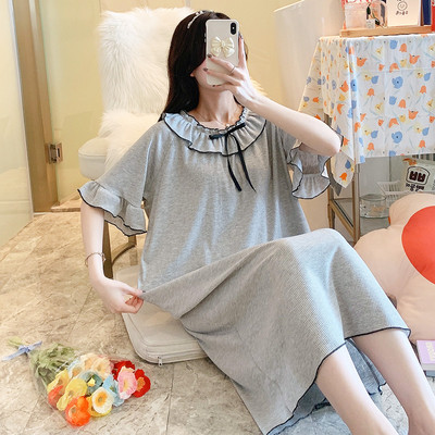 Ženska svakodnevna spavaćica više boja sa čipkom i trakom