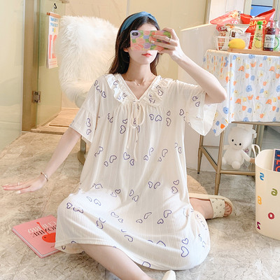 Ženska svakodnevna spavaćica više boja sa čipkom i trakom