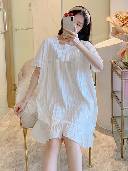 Ženska svakodnevna spavaćica više boja sa čipkom i trakom