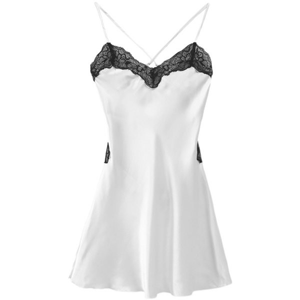 Ženska spavaćica s čipkom i naramenicama