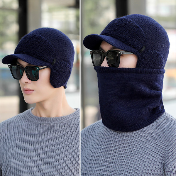 Pletena zimska kapa tipa naušnica i šal