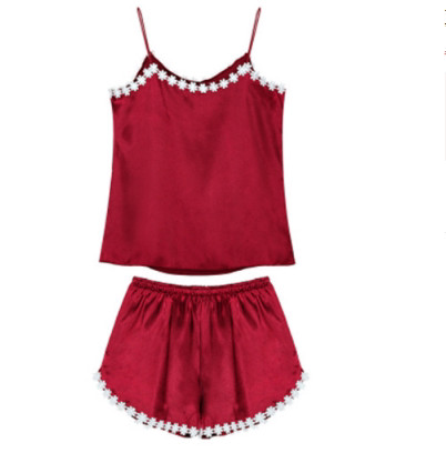 Ženska ljetna satenska pidžama iz dva dijela