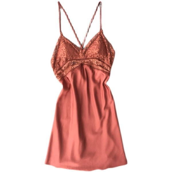 Дамска елегантна сатенена къса нощница