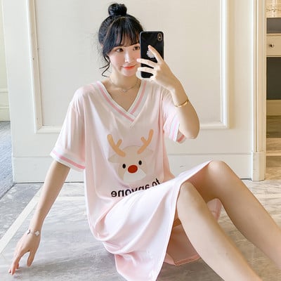 Ženska spavaćica od satena - sa špic izrezom