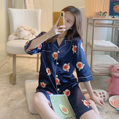 Ženska spavaćica od satena - sa špic izrezom