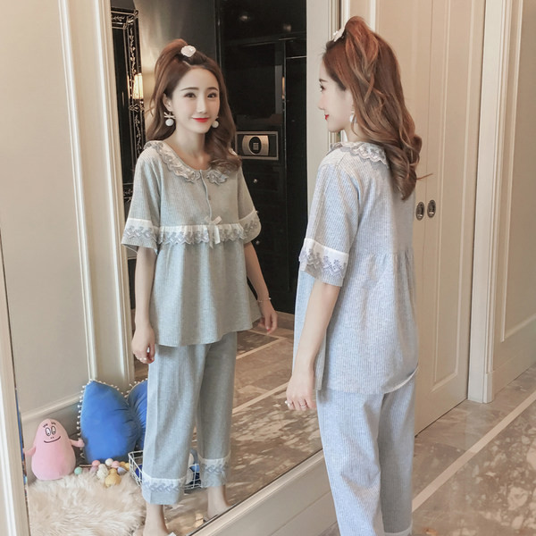 Ženska pidžama sa vezom i trakom - dva modela