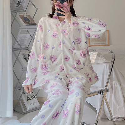 Πιτζάμες χοντρή βελούδινη σε δύο μέρη με απλικέ