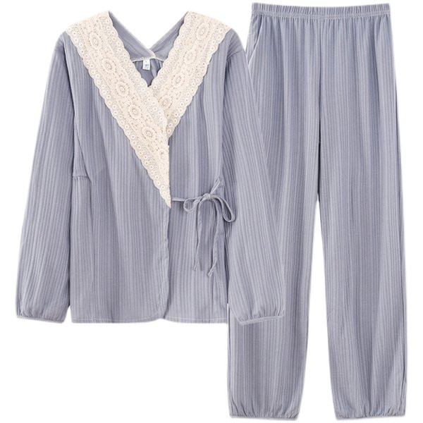 Нов модел дамска пижама с дантела -две части