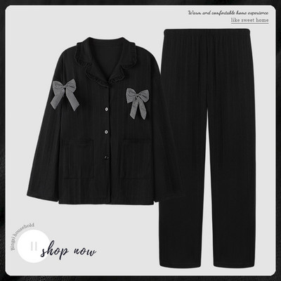 Ženska pidžama iz dva dijela u crnoj boji