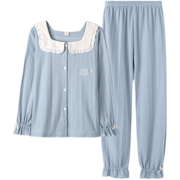 Πυτζάμα άνοιξη-φθινόπωρο από κοτλέ με βολάν