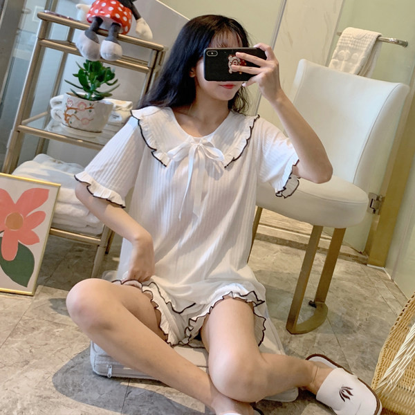 Novi model ženske ljetne pidžame na lokne iz dva dijela