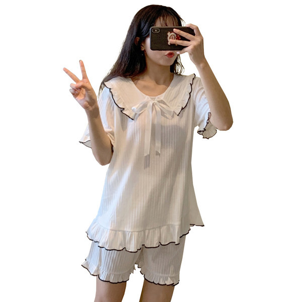 Novi model ženske ljetne pidžame na lokne iz dva dijela