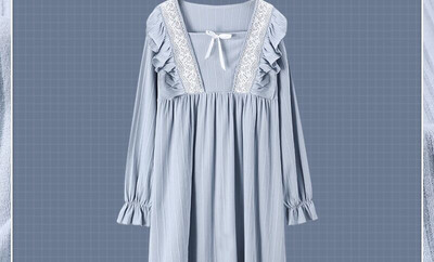 Ženska spavaćica s kovrčama i trakom