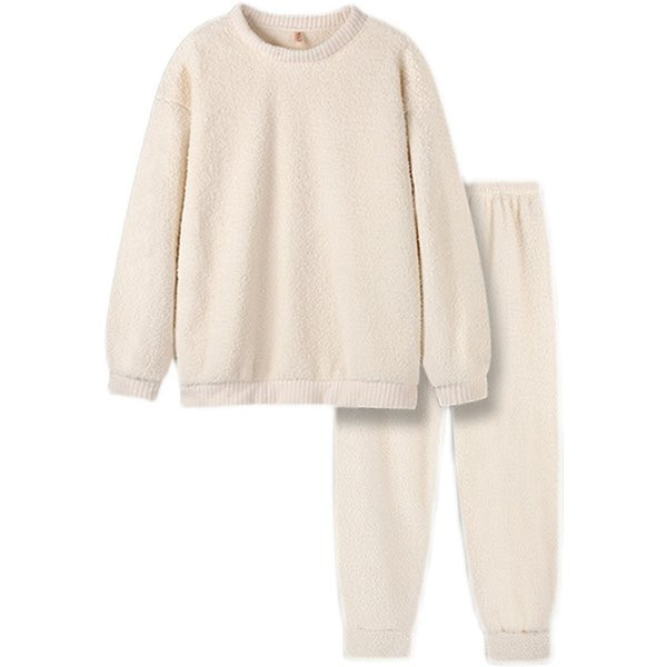 Jednobojna zimska puhasta pidžama iz dva dijela