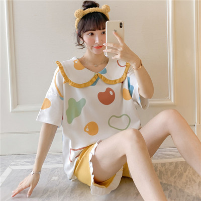 Ženska pidžama sa loknama i aplikacijama