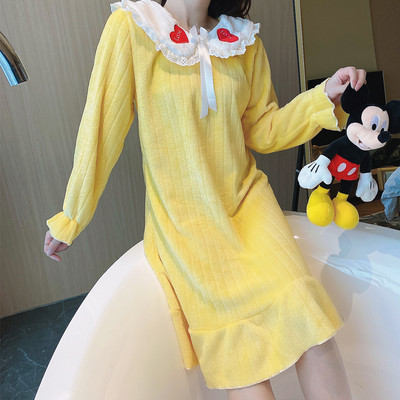 Γυναικείο νυχτικό με μακριά μανίκια και κορδέλα