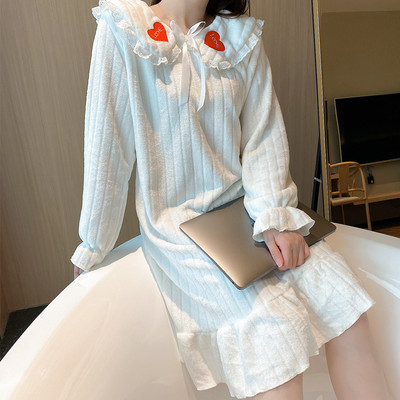 Γυναικείο νυχτικό με μακριά μανίκια και κορδέλα