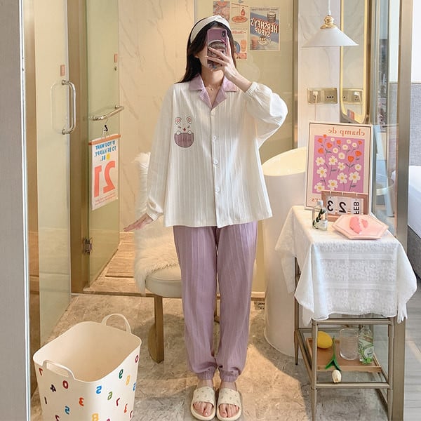 Нов модел дамска пижама с щампа 