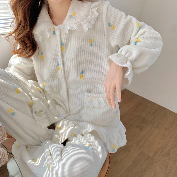 Ženska zimska pidžama sa džepovima