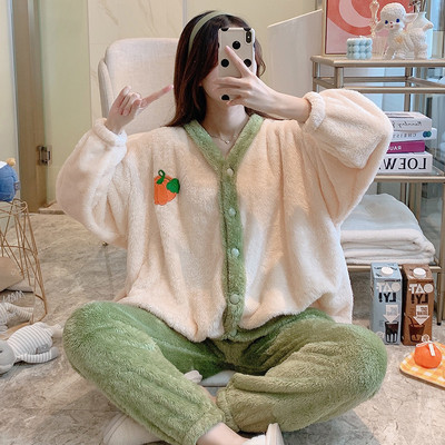 Ženska donja pidžama iz dva dijela s kopčanjem na gumbe