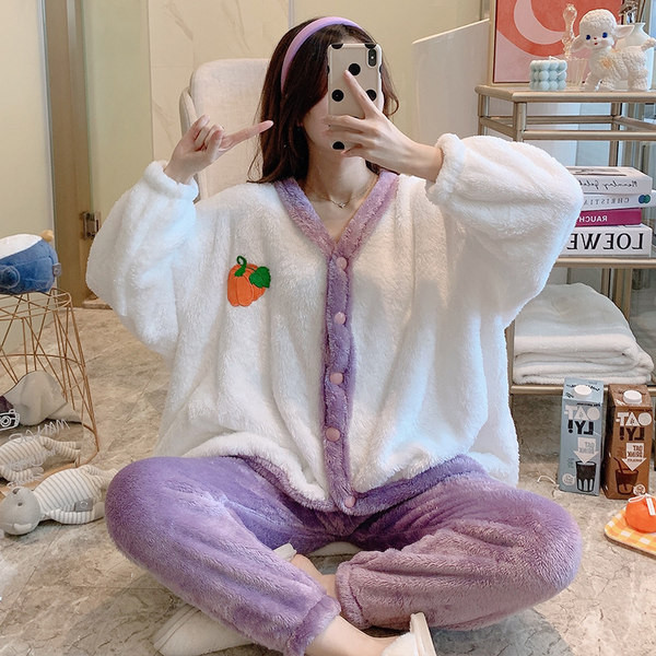 Ženska donja pidžama iz dva dijela s kopčanjem na gumbe