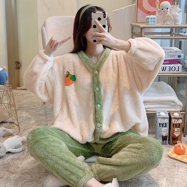 Ženska donja pidžama iz dva dijela s kopčanjem na gumbe