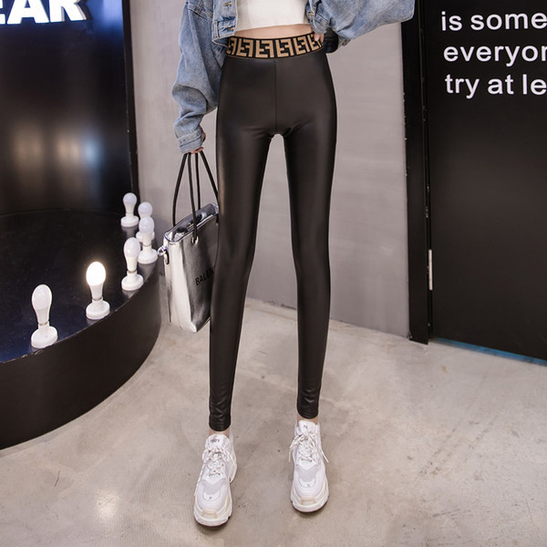 Μοντέρνο εφαρμοστό γυναικείο έκο δερμάτινο κολάν