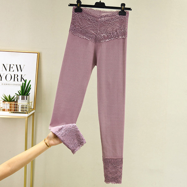 Ženske elastične tajice s čipkom