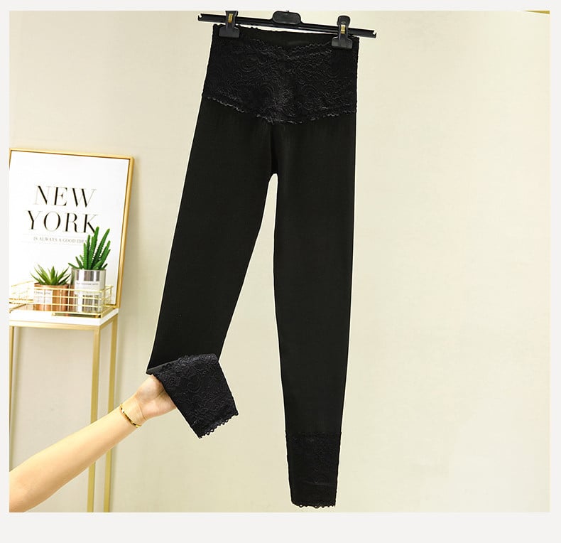 Ženske elastične tajice s čipkom