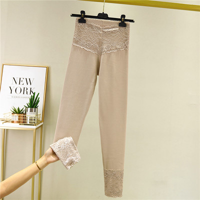 Duge ženske tajice s toplom postavom i visokim strukom