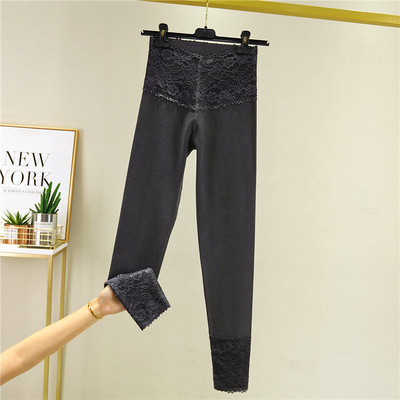 Duge ženske tajice s toplom postavom i visokim strukom