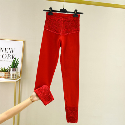 Duge ženske tajice s toplom postavom i visokim strukom