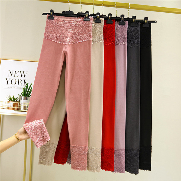 Duge ženske tajice s toplom postavom i visokim strukom