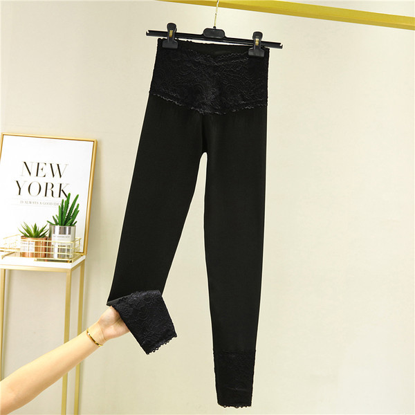 Duge ženske tajice s toplom postavom i visokim strukom