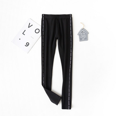 Ženske ležerne tajice s rubovima sa strane i visokim strukom