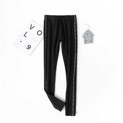 Ženske ležerne tajice s rubovima sa strane i visokim strukom