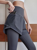 Γυναικείο κολάν με σορτς και τσέπη - ψηλόμεσο