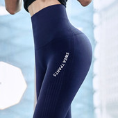 Ženske sportske tajice sa visokim strukom i natpisom