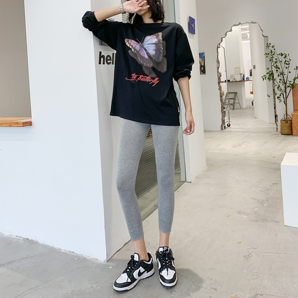 Дамски клин с висока талия - сив и черен цвят 