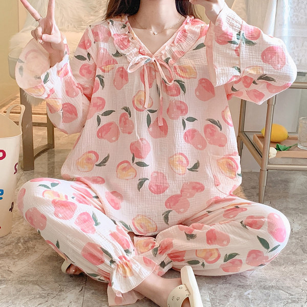 Ženska pidžama iz dva dijela sa aplikacijom u boji